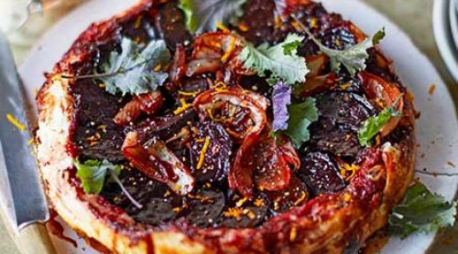 Beetroot & red onion tarte tatin